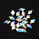 Faceted Rhombus K9 Glass Rhinestone Cabochons EGLA-O007-18B-1