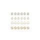 Dicosmetic 24 Uds. 4 estilos anillo de amuletos de circonia cúbica con amuletos de cristal de resina blanca amuletos de gato de imitación de oro claro amuletos de aleación redondos ovalados triangulares para hacer joyas FIND-DC0002-99-6