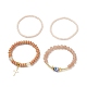 4 pièces 3 style lampwork mauvais œil & verre & synthétique hématite perles extensibles ensemble de bracelets BJEW-JB09144-03-4