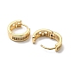 Brass with Clear Cubic Zirconia Hoop Earrings EJEW-B035-23KCG-2