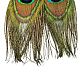 カーニバルジュエリー  マルディグラフォアグラ孔雀の羽のダングルのイヤリング  アイアン製ピアスフック  カラフル  100~160x30~60mm PJE602Y-4