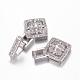Brass Micro Pave Cubic Zirconia Fold Over Clasps ZIRC-G049-05-4