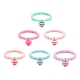 Set di braccialetti elasticizzati con perline rotonde in acrilico color caramella 6 pz BJEW-JB08984-1