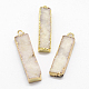 Electroplated Natural & Dyed Druzy Agate Pendants G-N0167-026-2