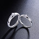 Shegrace ajustable 925 anillos de dedo de pareja de plata esterlina JR419A-3