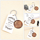 Chgcraft 20 pièces mamans- porte-clés en bois gravé porte-clés pendentif rond plat en bois gravé avec fer trouver porte-clés accessoire pour cadeau de fête des mères FIND-WH0150-17-3