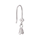 Rhodium Plated 925 Sterling Silver Earring Hooks STER-F033-61P-3
