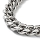 304 Stainless Steel Cuban Link Chains Bracelets for Men & Women BJEW-D031-14P-2