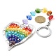 Alloy & Glass Beaded Heart Pendant Keychain KEYC-JKC00521-3