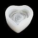 DIYシリコンモールド  香りのよいキャンドル作りに  バラのハート  ホワイト  66x69.5x36mm SIL-Z008-03-3