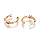 Golden Plated Brass Micro Pave Cubic Zirconia Cuff Earrings EJEW-L244-05B-2