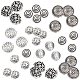 PandaHall Elite 120pcs 6 Styles Antique Silver Tibetan Alloy Flat Round Spacer Beads Metal Spacers for Bracelet Necklace Jewelry Making(Star TIBE-PH0004-65AS-3
