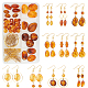 Sunnyclue 1 boîte bricolage 10 paires de perles en forme de larme perles d'ambre acryliques pour kit de fabrication de boucles d'oreilles plat rond brun sable ovale chocolat perles acryliques débutants bricolage artisanat femmes adultes DIY-SC0018-53-1