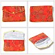 長方形の花刺繍布ジッパーポーチ  ジュエリー収納袋  ミックスカラー  11x16x0.3cm ABAG-YW0001-03D-2