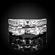 Laiton argenté zircone cubique anneaux de mariage pour les femmes RJEW-BB00719-7-2