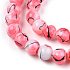 Chapelets de perles en verre peint brossé & cuisant GLAA-S176-04-3