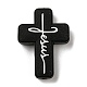 Croce con perline focali in silicone con la parola Gesù SIL-G006-01A-1
