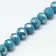 AB Color Plated Electroplate Opaque Solid Color Crystal Glass Rondelle Beads Strands X-EGLA-F045A-03AB-2