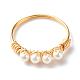 Round Shell Pearl Beads Finger Rings RJEW-TA00001-1