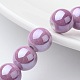 Chapelets de perles rondes en porcelaine émaillée manuelles PORC-E006-10mm-02-1