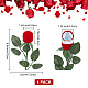 Delorigin floccaggio scatole per anelli a rosa in plastica CON-DR0001-02-2