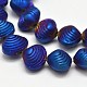 Full Plated Frosted Electroplate Glass Shell Beads Strands EGLA-M002-D02-1