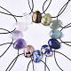 Natural Mixed Gemstone Pendant Necklaces NJEW-R255-01-3