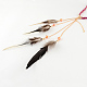 女性の染められた羽編みスエードコードのヘッドバンド  鉄チェーン  ゴールドカラー  赤ミディアム紫  490~550x7mm OHAR-R187-02-3