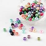 Perles de verre nacrées mélangées perles rondes, teinte, taille: 6 mm, Trou: 0.5mm