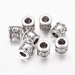 Tibetan Style Spacer Beads, Lead Free & Cadmium Free, Tube, Antique Silver, 10x10mm, Hole: 5.5mm