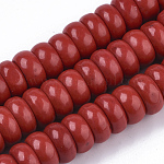 Kunsttürkisfarbenen Perlen Stränge, gefärbt, Rondell, rot, 14x7 mm, Bohrung: 1.8 mm