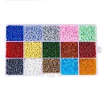8/0 juego de cuentas redondas de vidrio, color mezclado, 3mm, agujero: 1 mm