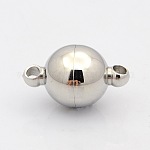 Cierres magnéticos de acero inoxidable redondo 304 con trabillas, color acero inoxidable, 21x14mm, agujero: 2 mm