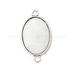 Base del conector de cabujón ovalada plana de plata antigua de aleación de estilo tibetano, sin plomo y cadmio, Bandeja: 25x18 mm, 36x21x2mm, agujero: 2 mm, aproximamente 454 unidades / 1000 g