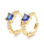 Серьги-кольца с инкрустацией из латуни и фианитами ZIRC-P090-16G-C