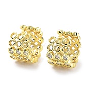 Женские серьги-каффы из латуни с микропаве и цирконием EJEW-D088-08G