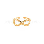 Ion Plating(IP) 304 Stainless Steel Open Infinity Hollow Cuff Ring for Women RJEW-S405-198G