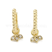 Серьги-кольца из латуни с кубическим цирконием EJEW-K245-26G