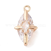 Подвески из прозрачного стекла с инкрустацией из латуни KK-S388-28G