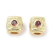 Латунные микро проложить кубического циркония бусы KK-C051-28G-04