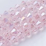 Стеклянные бусины с гальваническим покрытием  EGLA-Q118-6mm-B12