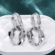 Серьги-гвоздики из латуни с подвесками EJEW-R025-13P
