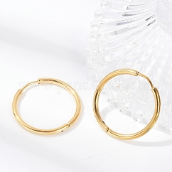 Orecchini a cerchio huggie in acciaio inossidabile 304, con perno in acciaio inossidabile chirurgico 316, placcatura ionica (ip), anello, oro, 20x2mm, 12 gauge, ago :0.9mm