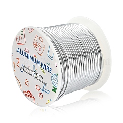 Alambre de aluminio redondo, para la fabricación de la joya, Platino, 12 diámetro, 2mm, aproximamente 30 m / rollo