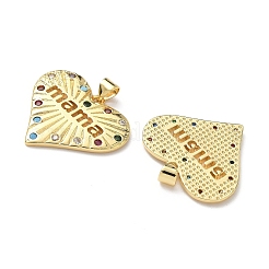 Pendentifs avec zircon cubiques à micro-pavés en laiton&nbsp;KK-L243-14G-03