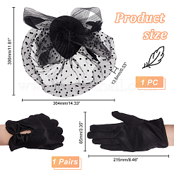 1 paire de gants à motif nœud papillon&nbsp;AJEW-GA0006-47A