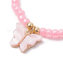 Bracelets à breloques en acrylique en alliage papillon&nbsp;BJEW-JB10487-02