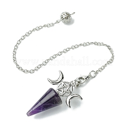 Natürliche Amethyst Kegel Wünschelrute Pendel große Anhänger&nbsp;G-C114-01P-17
