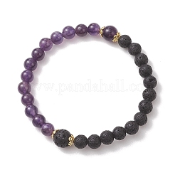 Bracelet extensible en perles de pierres naturelles mélangées pour femme&nbsp;BJEW-JB13194