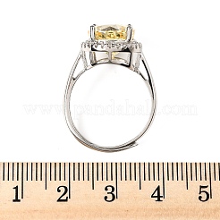 Bague manchette réglable en argent sterling avec micro pavé de zircones cubiques pour femmes&nbsp;RJEW-F183-01B-02